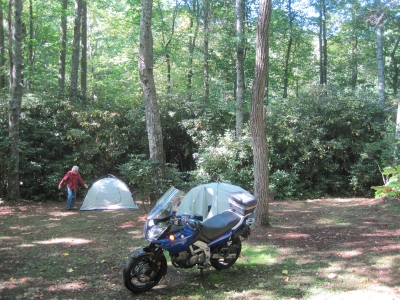 Secluded camping area
